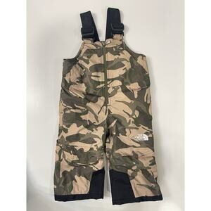 The North Face Toddler's Boy Snowquest Insulated Snow Bib Taupe/Camo Green Sz 2T